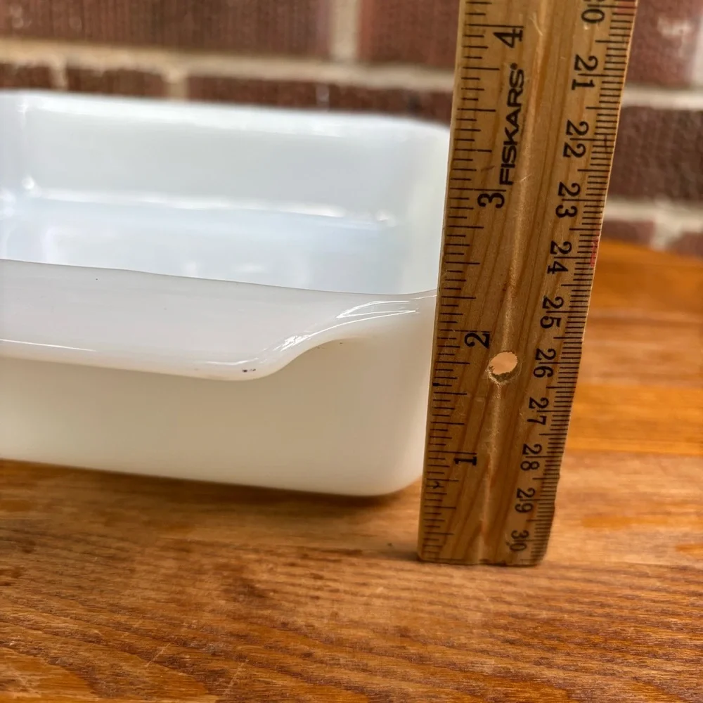 Vintage Fire King Anchor Hocking 8 Inch Square Baking Dish Meadow Green MCM